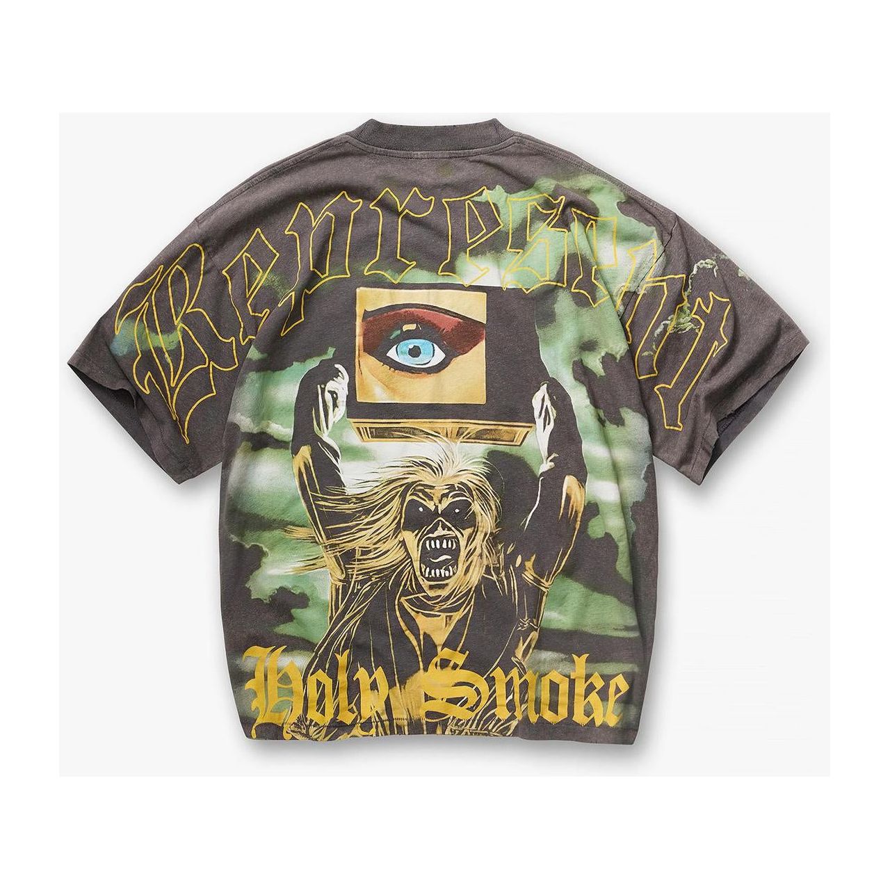 Represent x Iron Maiden Holy Smoke Tee Sunfade Grey