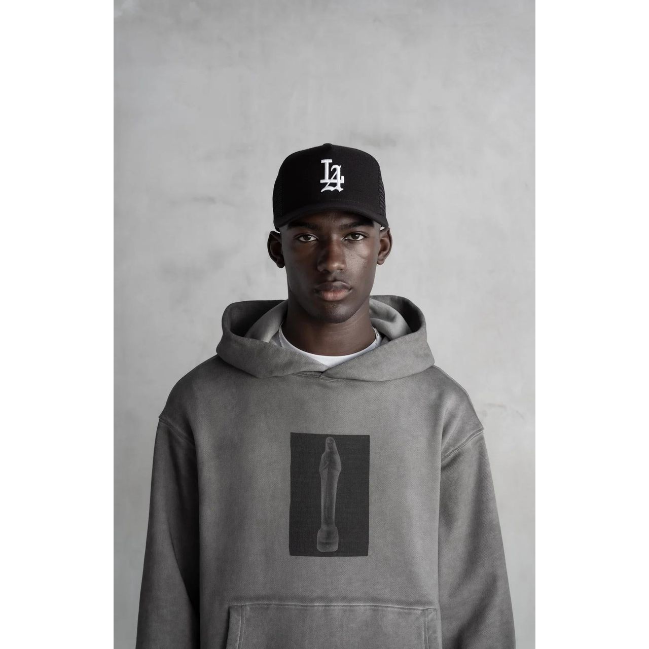 Stampd Oil Washed Madonna Hoodie Storm Grey
