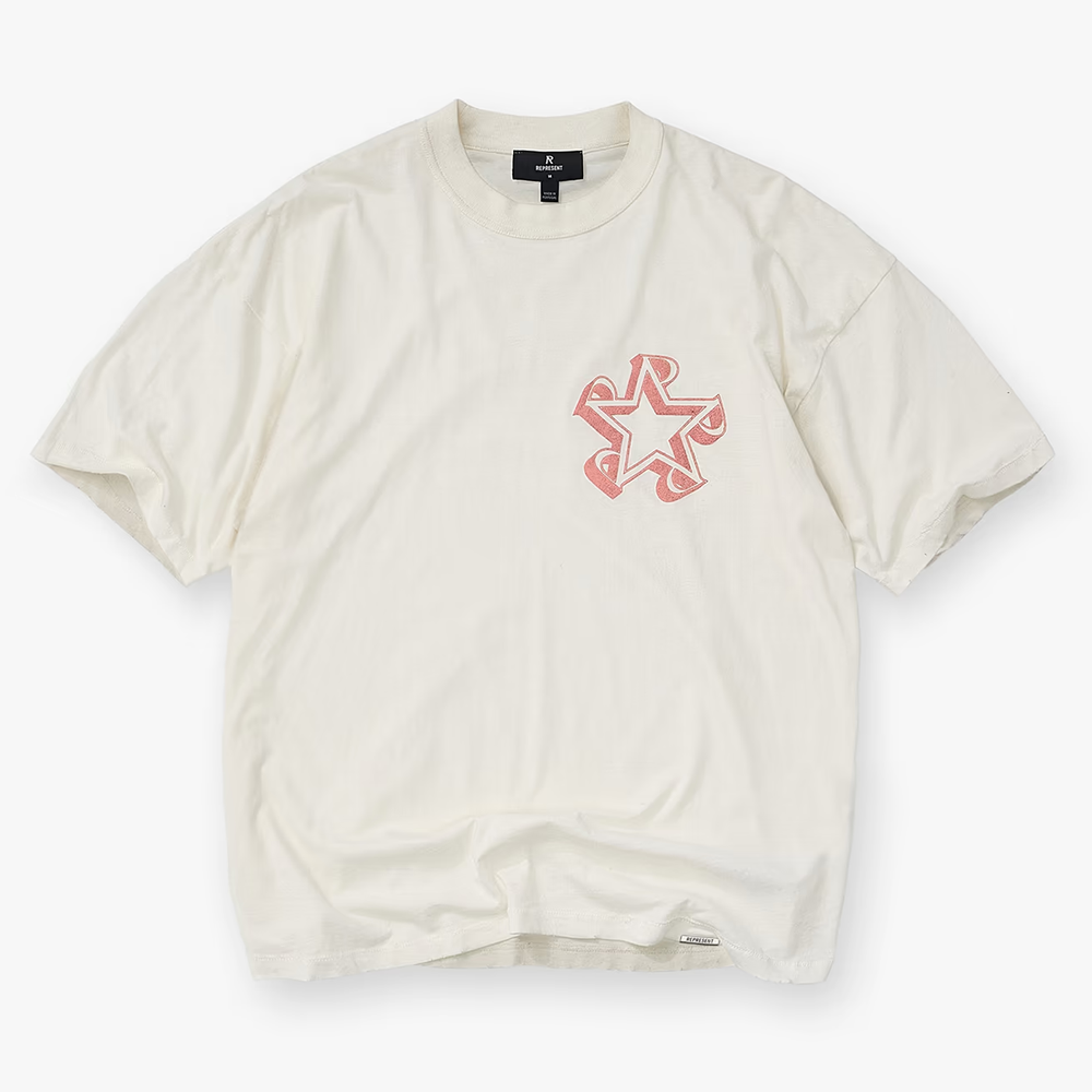 Represent Initial Star Tee Flat White