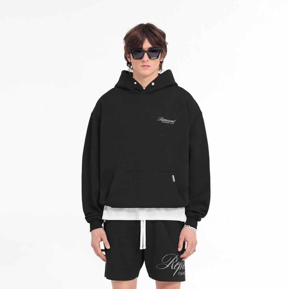 Represent Owners Club Script Hoodie Black