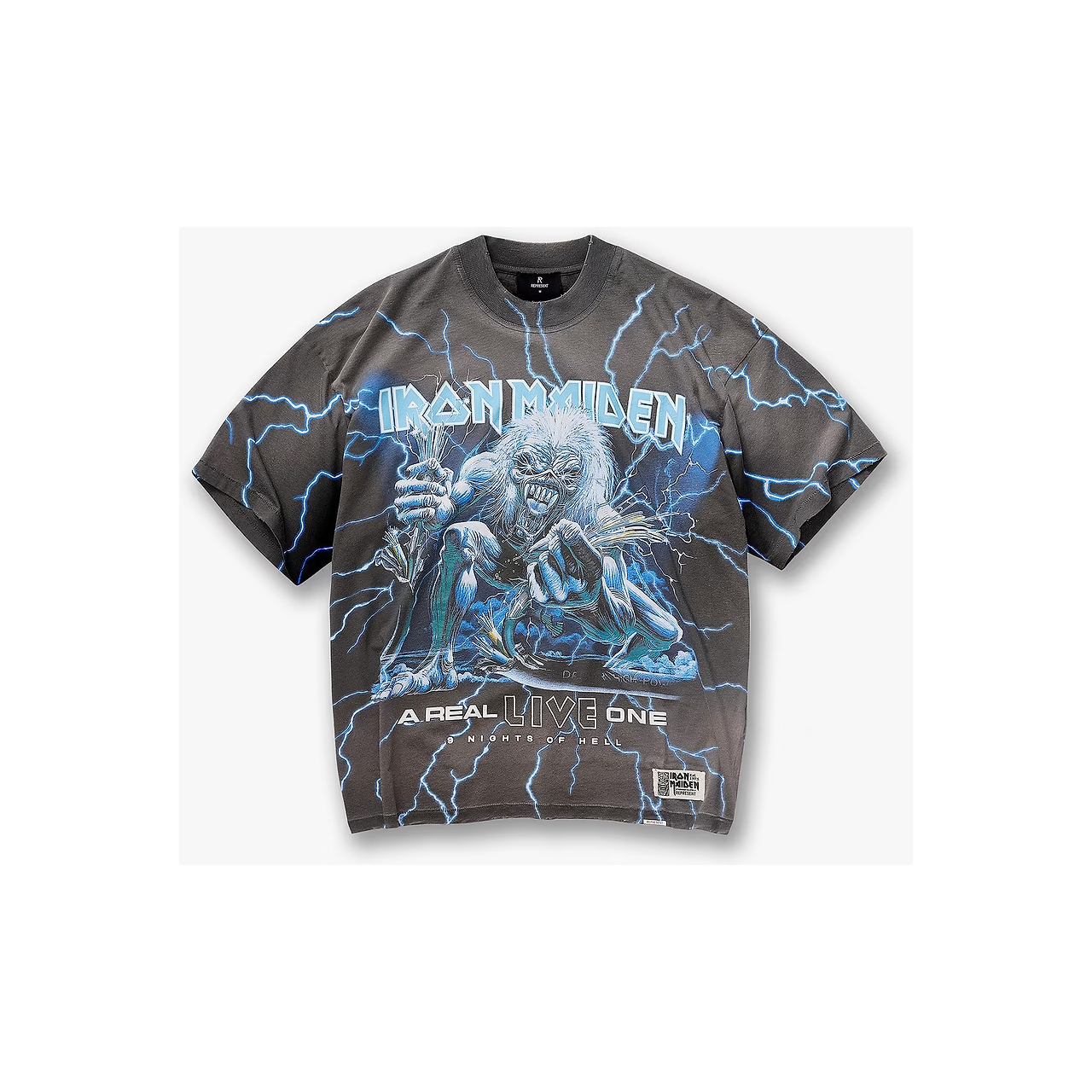 Represent x Iron Maiden A Real Live One Tee Stained Brown