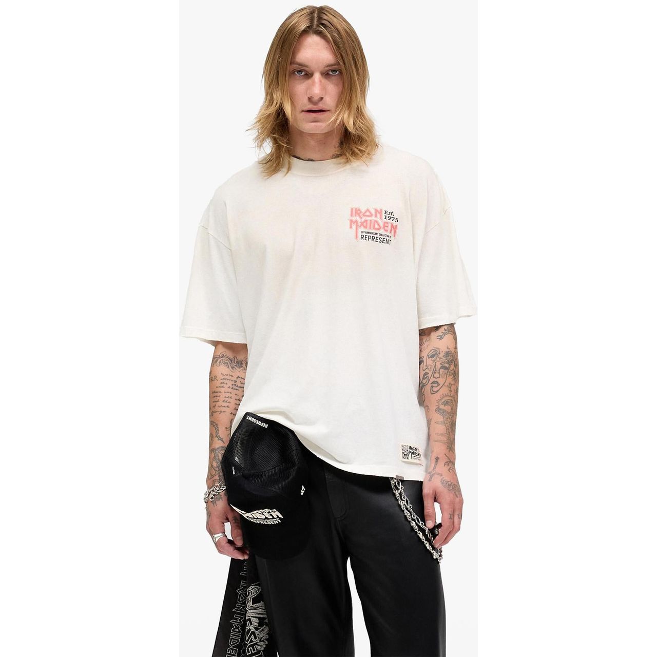 Represent x Iron Maiden Anniversary Tee Washed Ecru