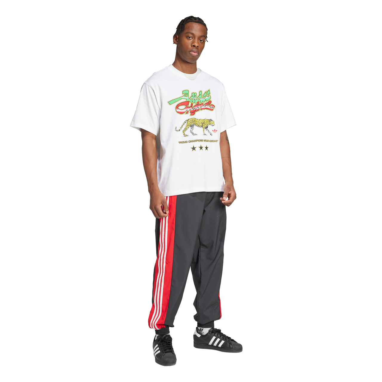 Adidas Warm-up Track Pants Black Scarlet