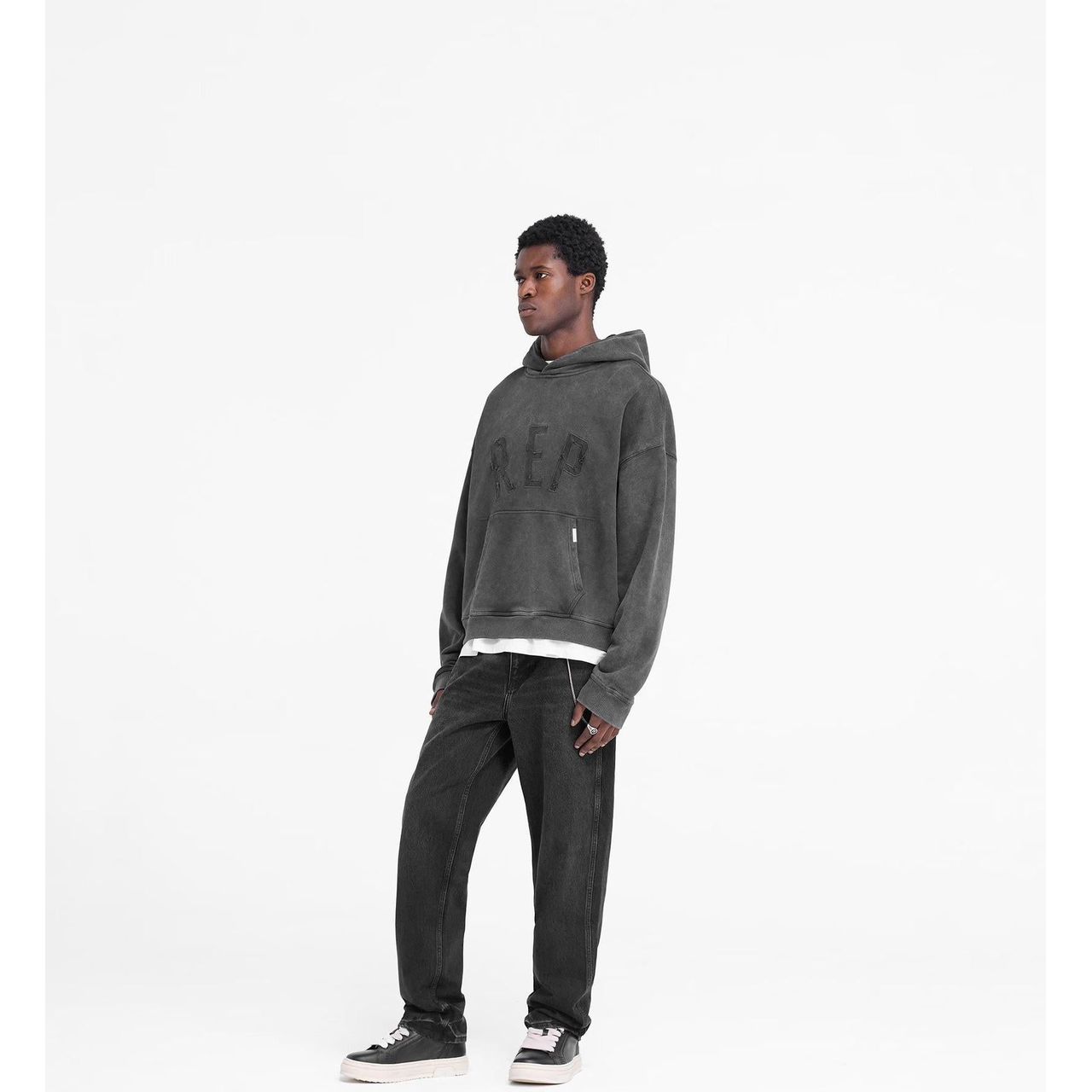 Represent Rep Applique Hoodie Vintage Black