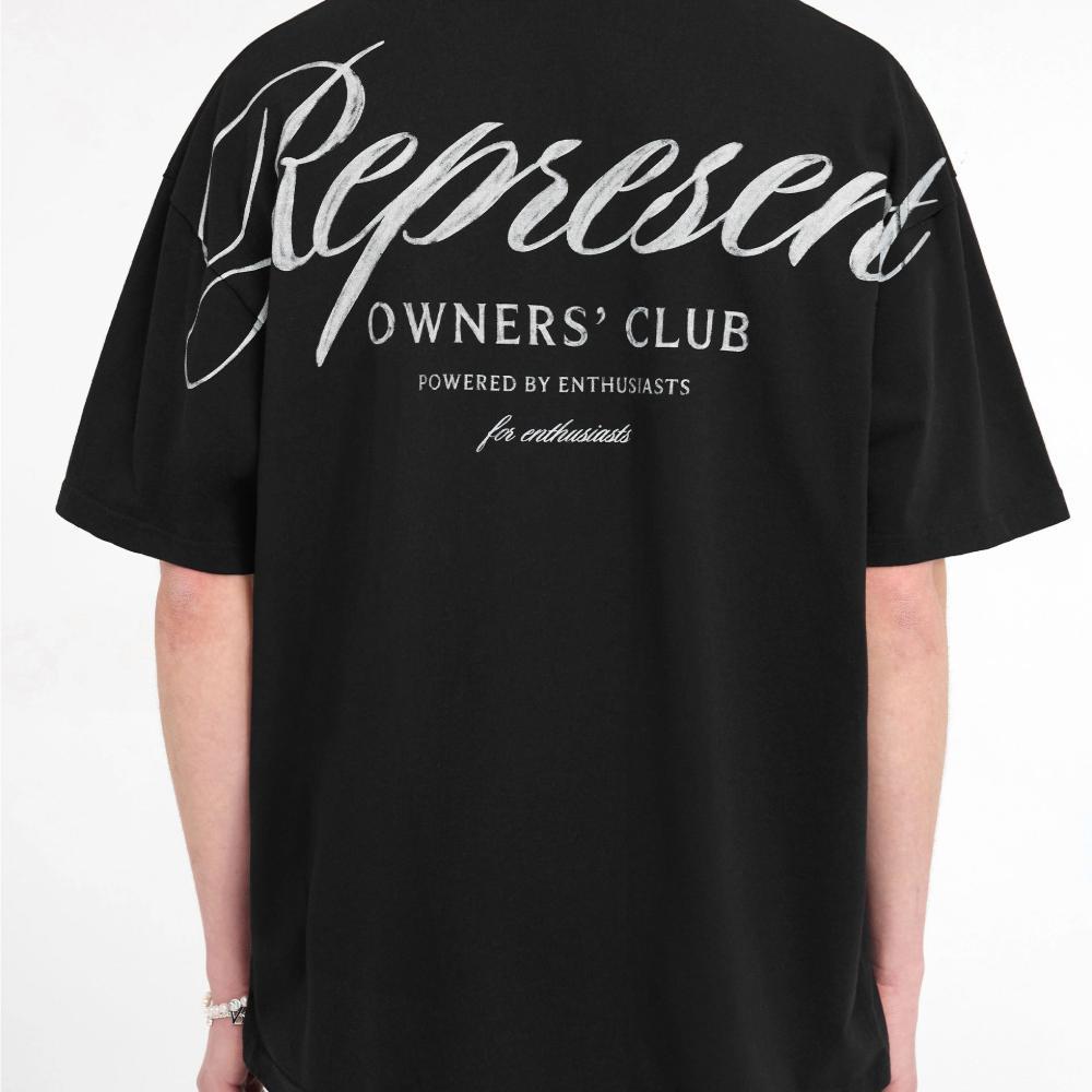 Represent Owners Club Script Tee Black