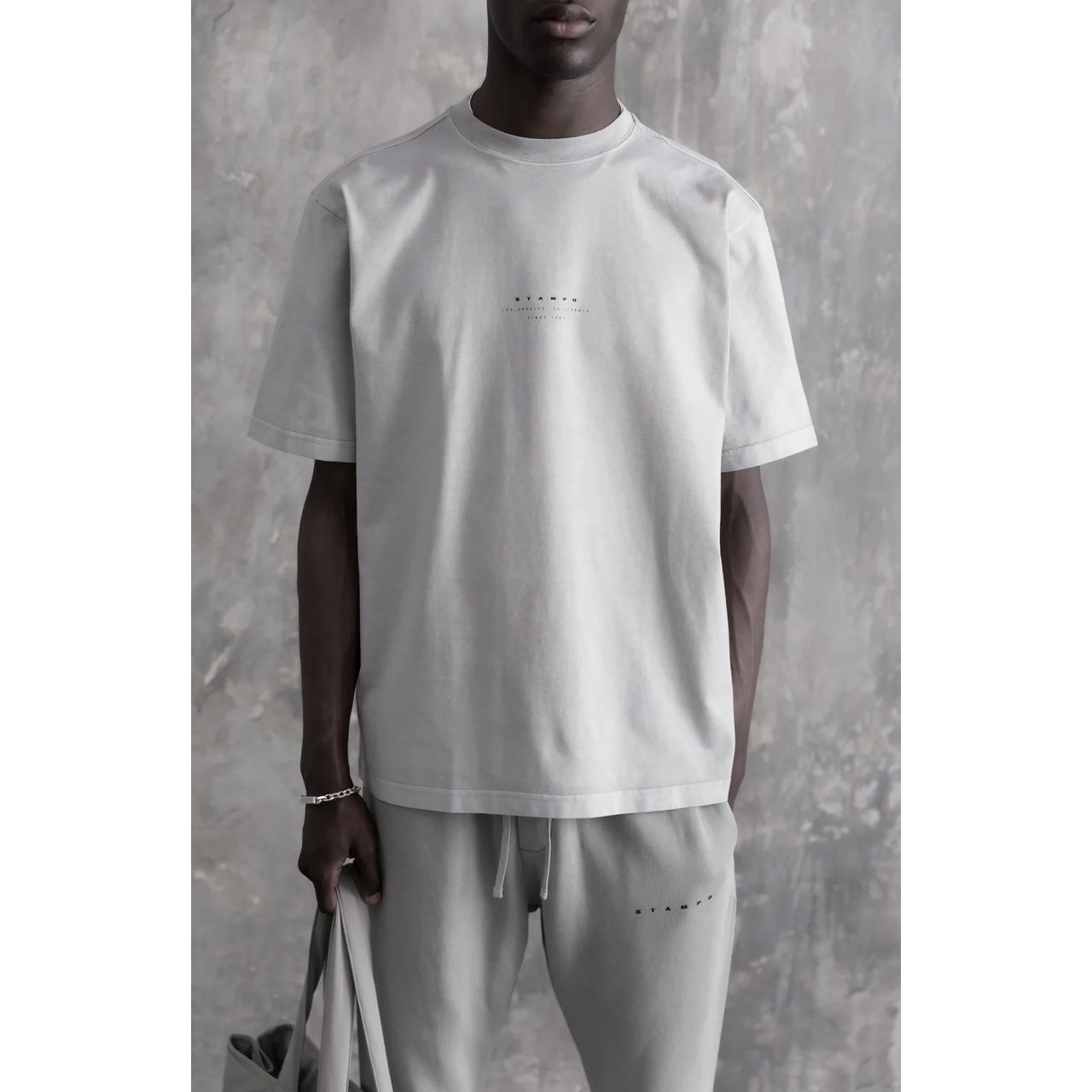 Stampd Strike Stack Logo Relaxed Garment Dye Tee Fog