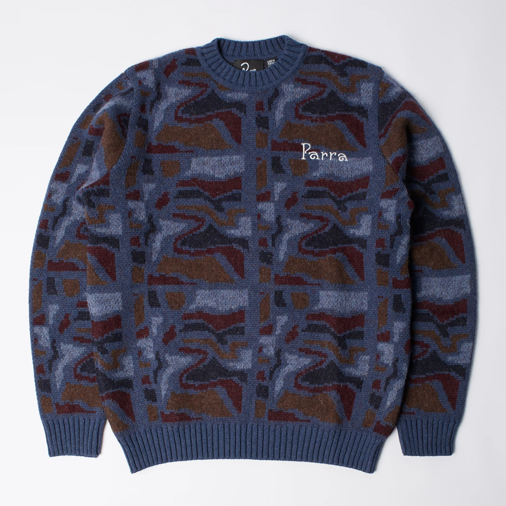 Parra Repeat FTP Booster Knitted Pullover Blue