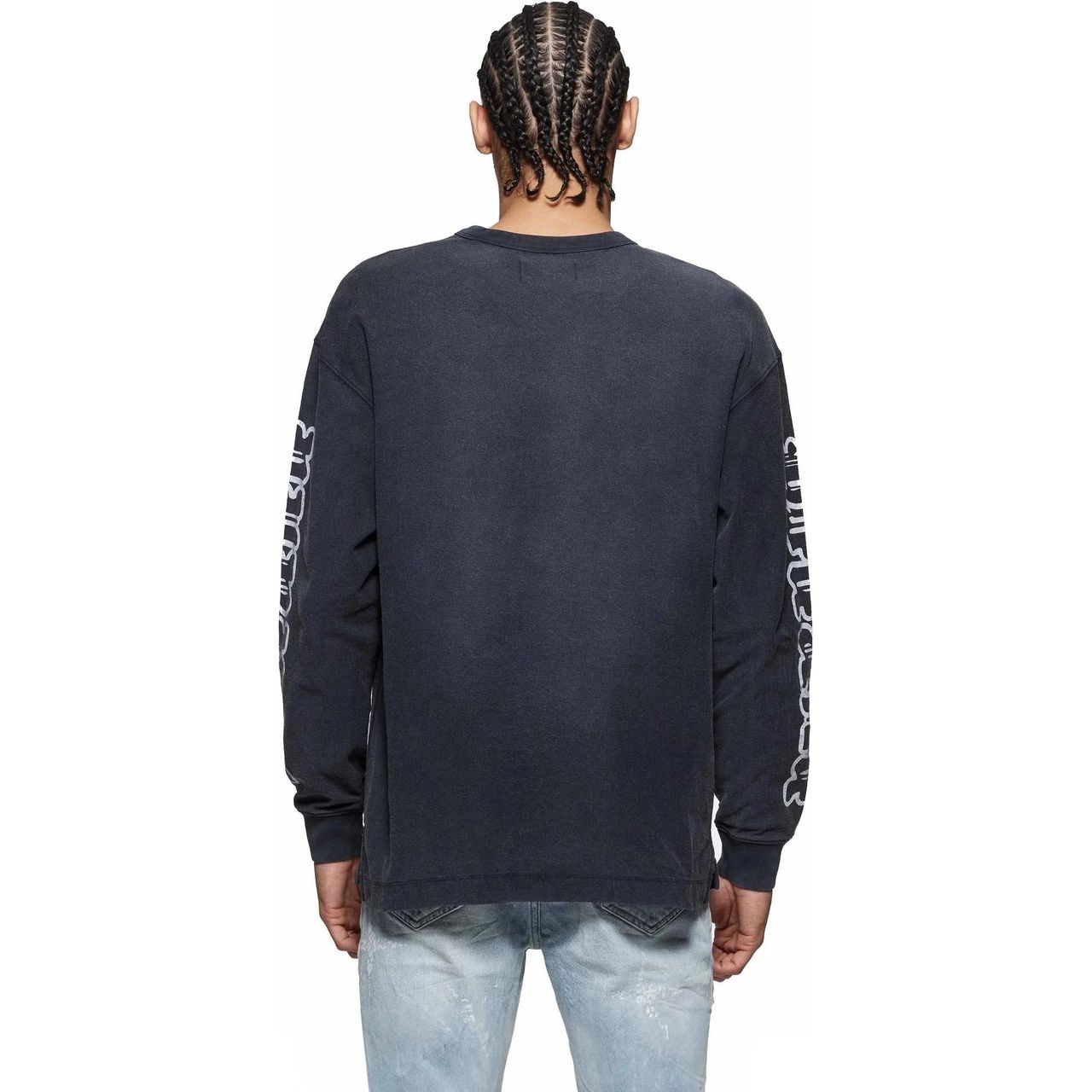 Purple Brand Worn Gothic Wordmark L/S Tee