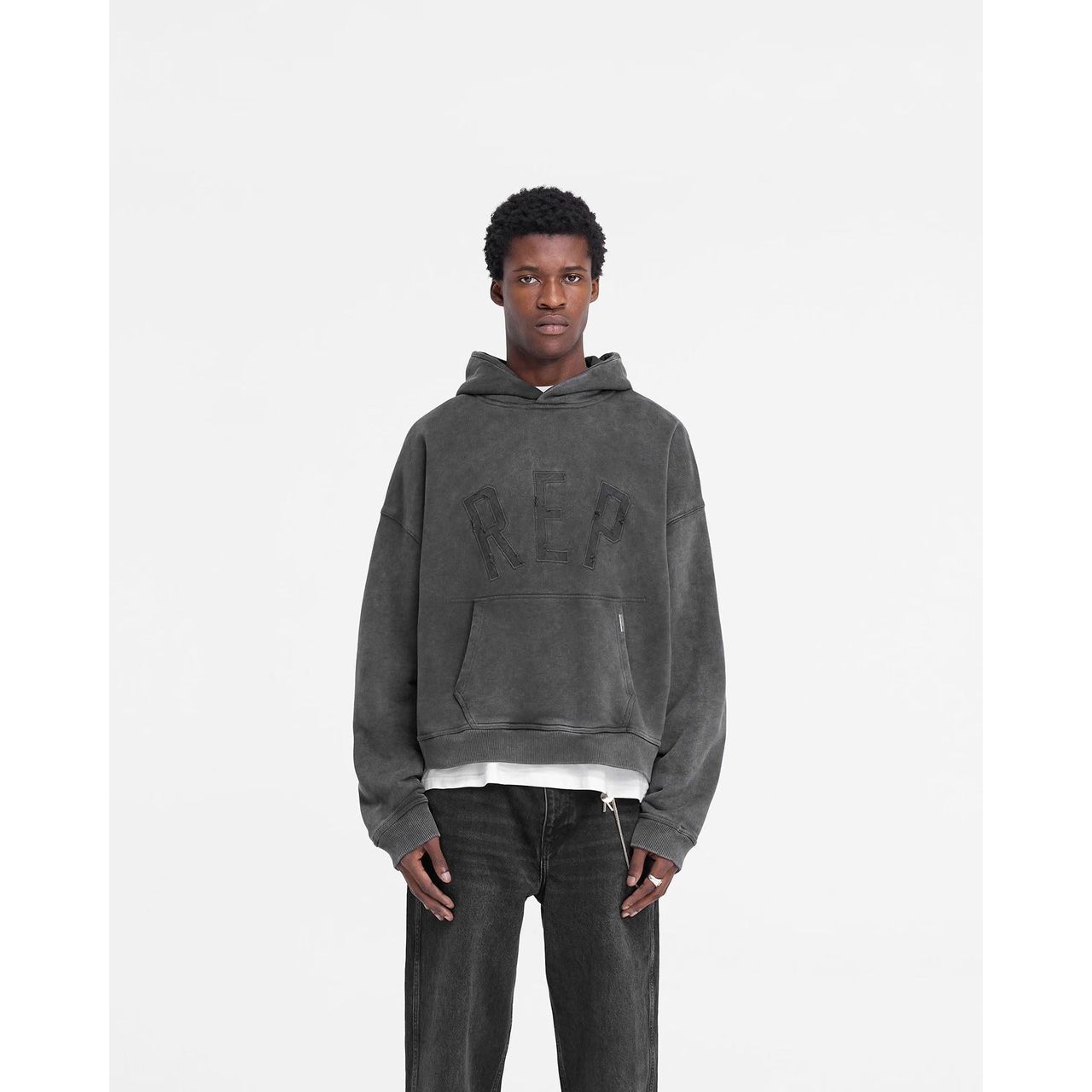 Represent Rep Applique Hoodie Vintage Black