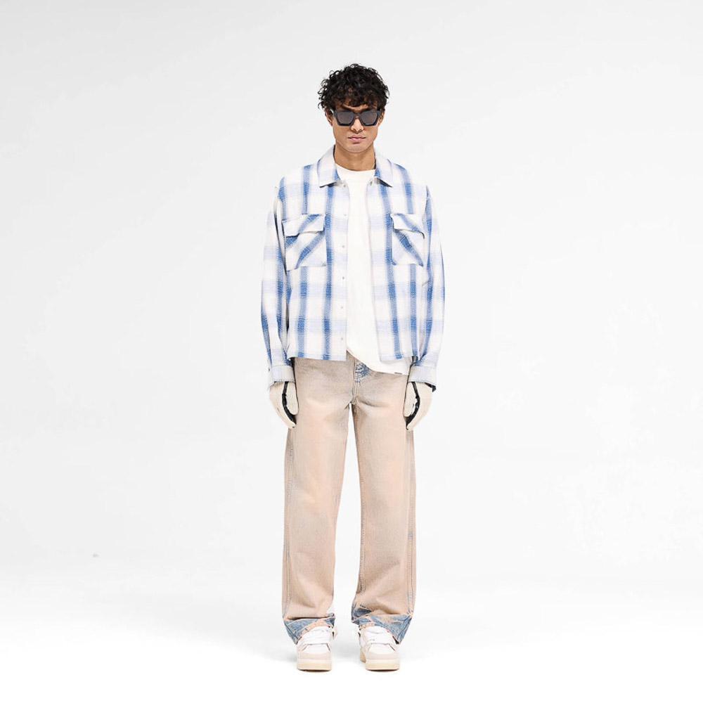 Represent Season Flannel Shirt Mid Blue