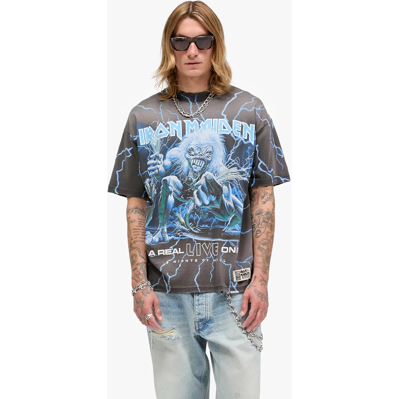 Represent x Iron Maiden A Real Live One Tee Stained Brown