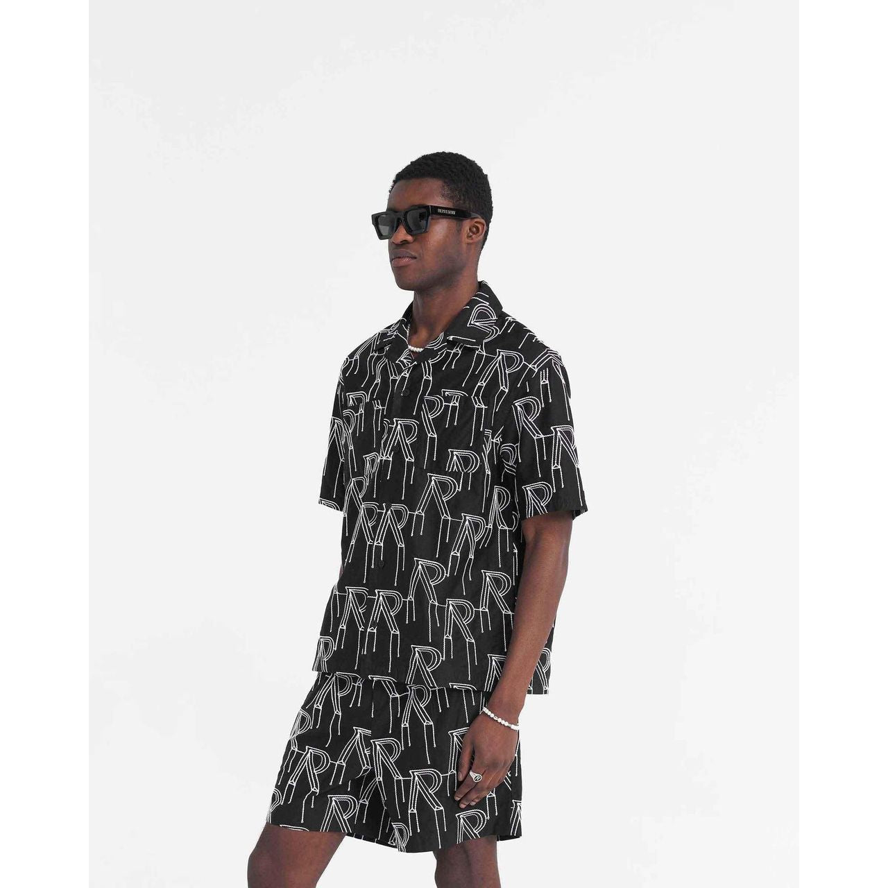 Represent Embroidered Initial Shirt Black