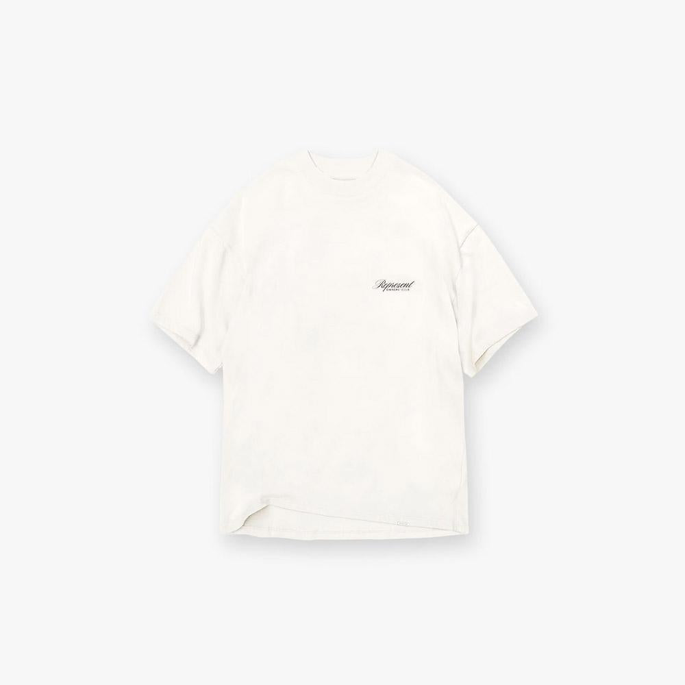 Represent Owners Club Script Tee Flat White