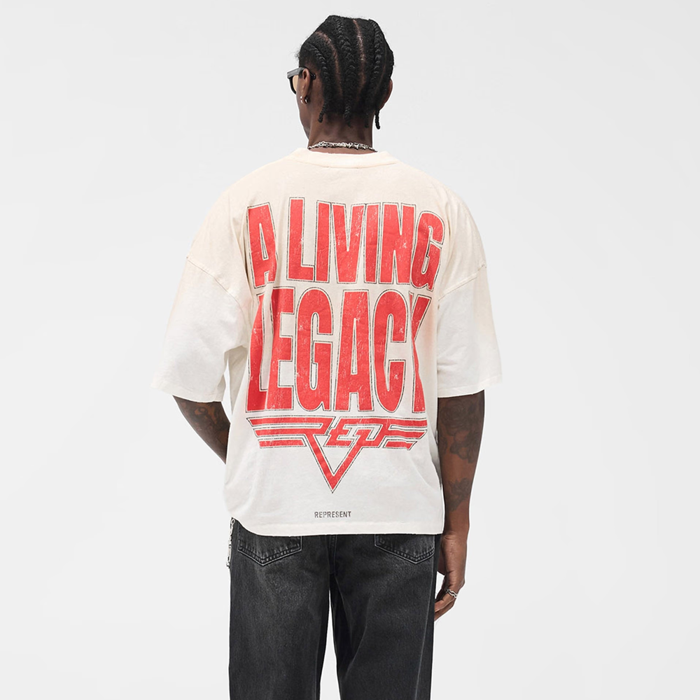 Represent Reversible Living Legacy Tee Washed Ecru