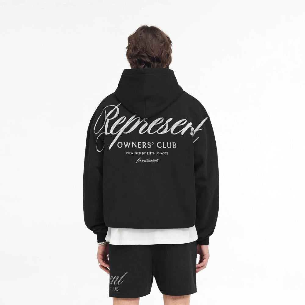 Represent Owners Club Script Hoodie Black
