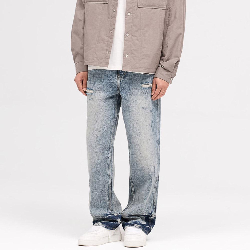 Represent R3 Distressed Baggy Denim Blue/Cream