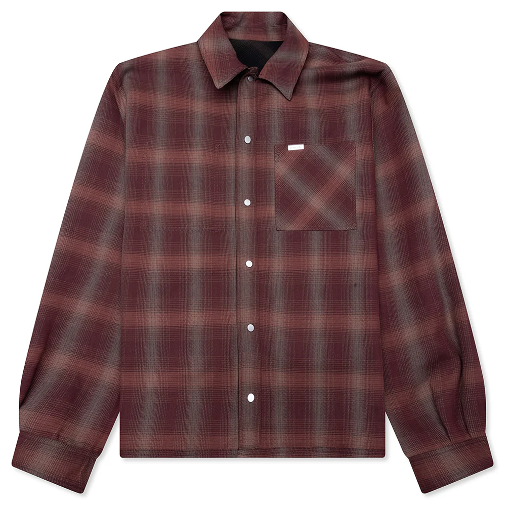 Represent Bonded Reversible Check Shirt Nero