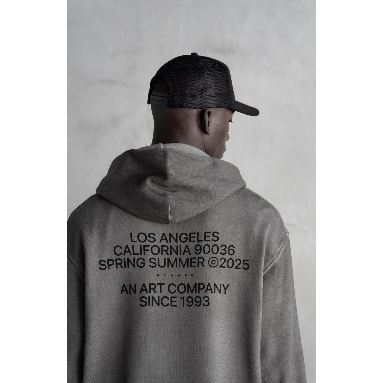 Stampd Oil Washed Madonna Hoodie Storm Grey