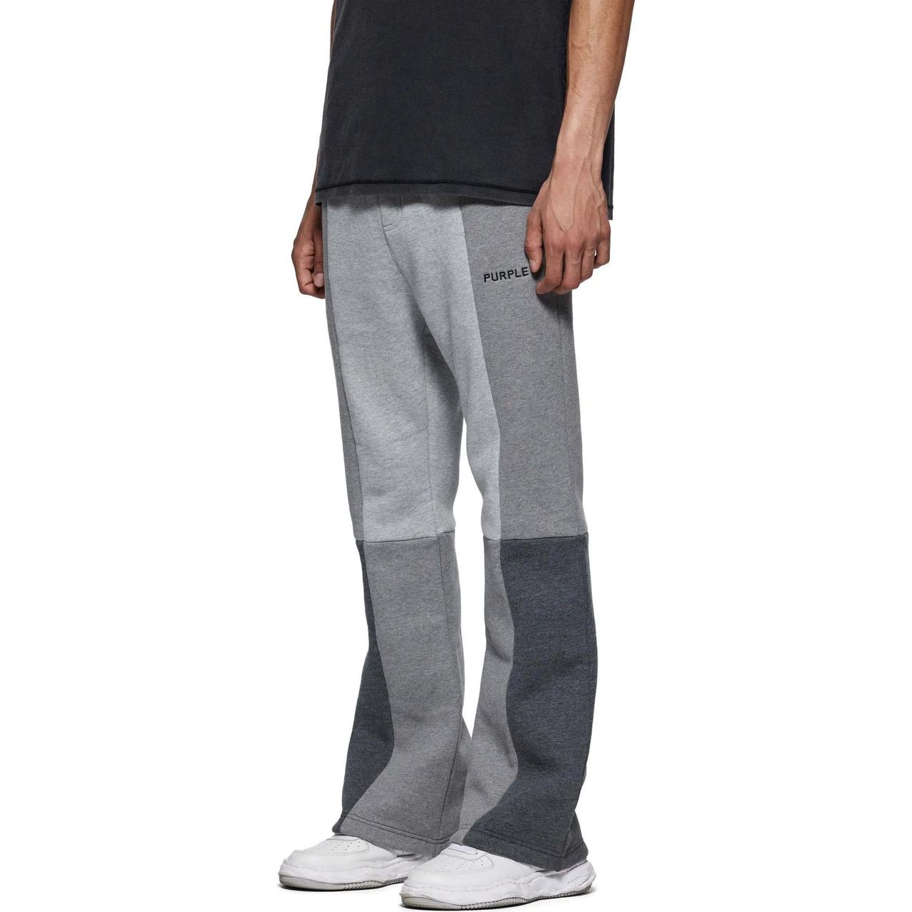 Purple Brand Wordmark Fleece Flared Pant Heather Gray