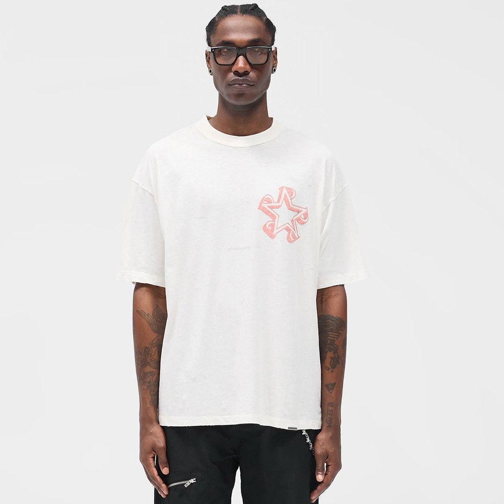 Represent Initial Star Tee Flat White