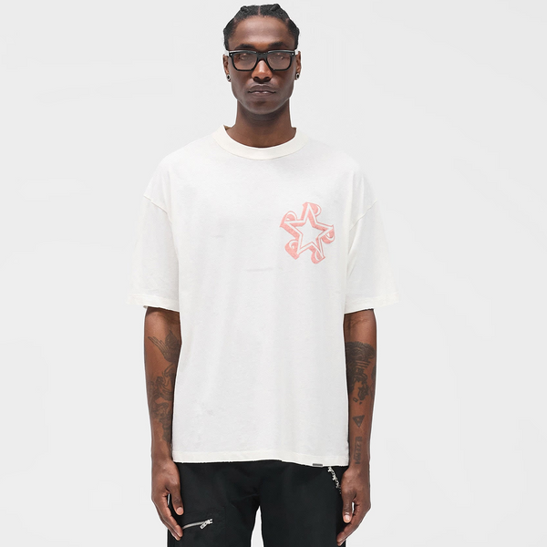 Represent Initial Star Tee Flat White