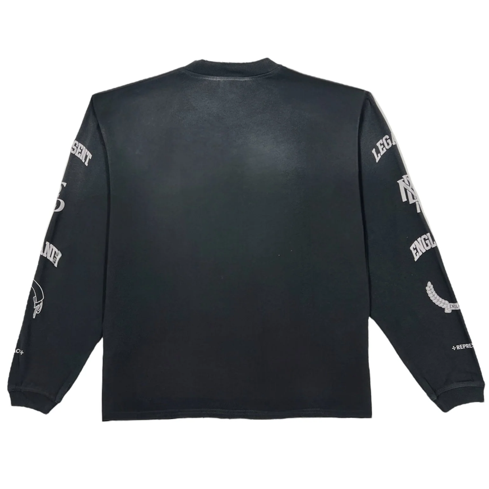 Represent Legacy Crest LS Tee Stained Black