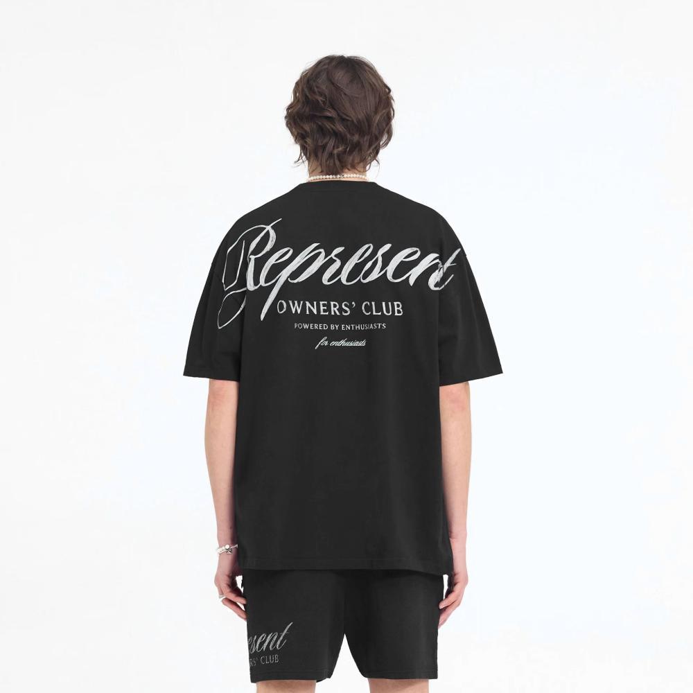 Represent Owners Club Script Tee Black