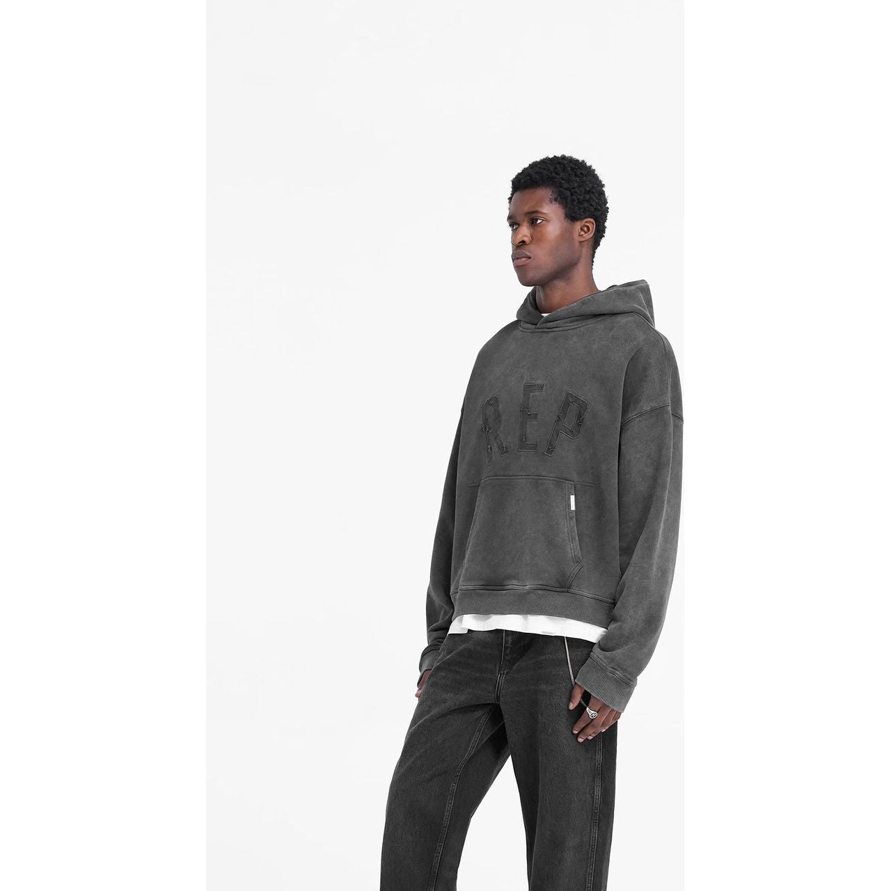 Represent Rep Applique Hoodie Vintage Black