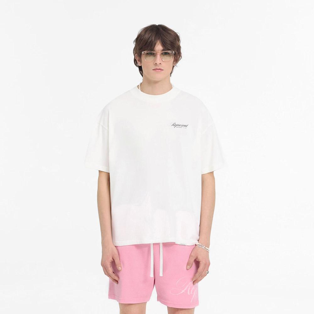 Represent Owners Club Script Tee Flat White