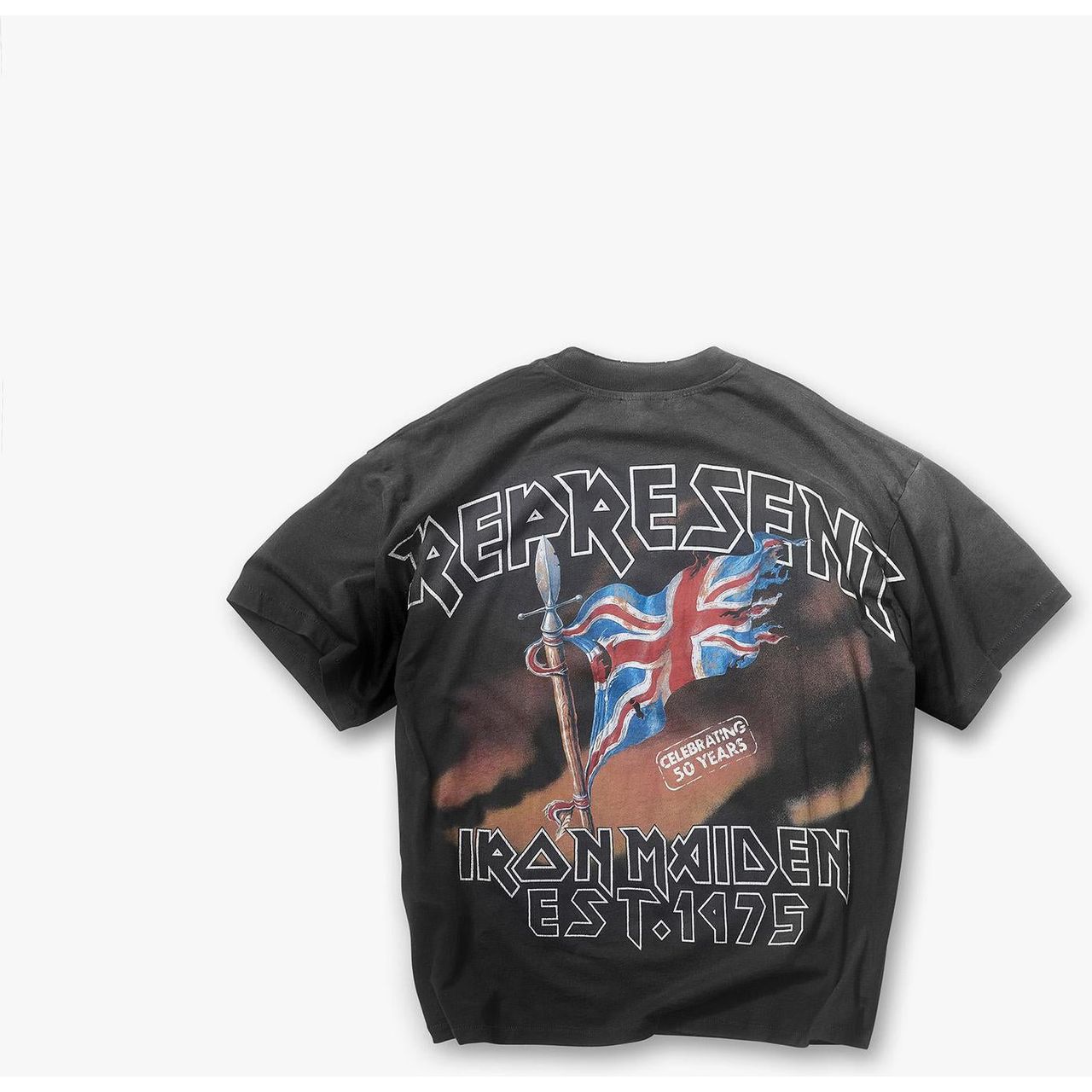 Represent x Iron Maiden Steed Tee Stained Black