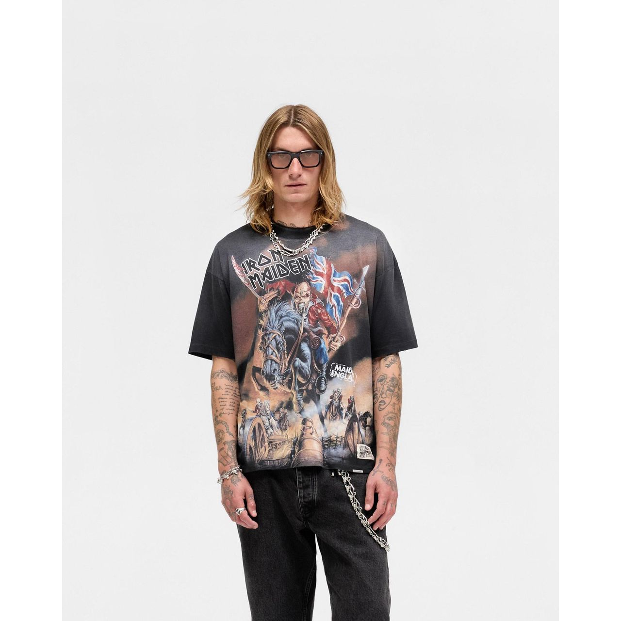 Represent x Iron Maiden Steed Tee Stained Black