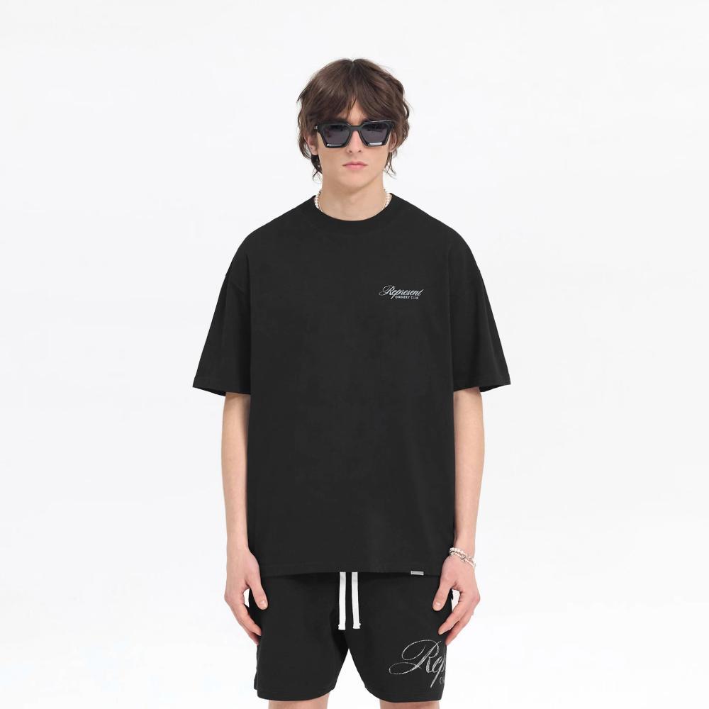 Represent Owners Club Script Tee Black