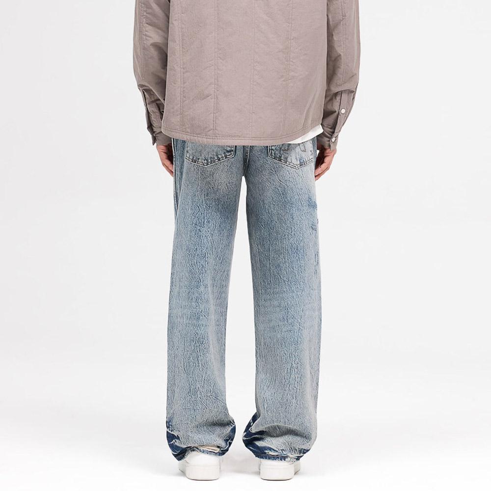 Represent R3 Distressed Baggy Denim Blue/Cream