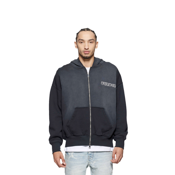 Purple Brand Crystal Gothic Drip Fleece Hoodie Black Beauty