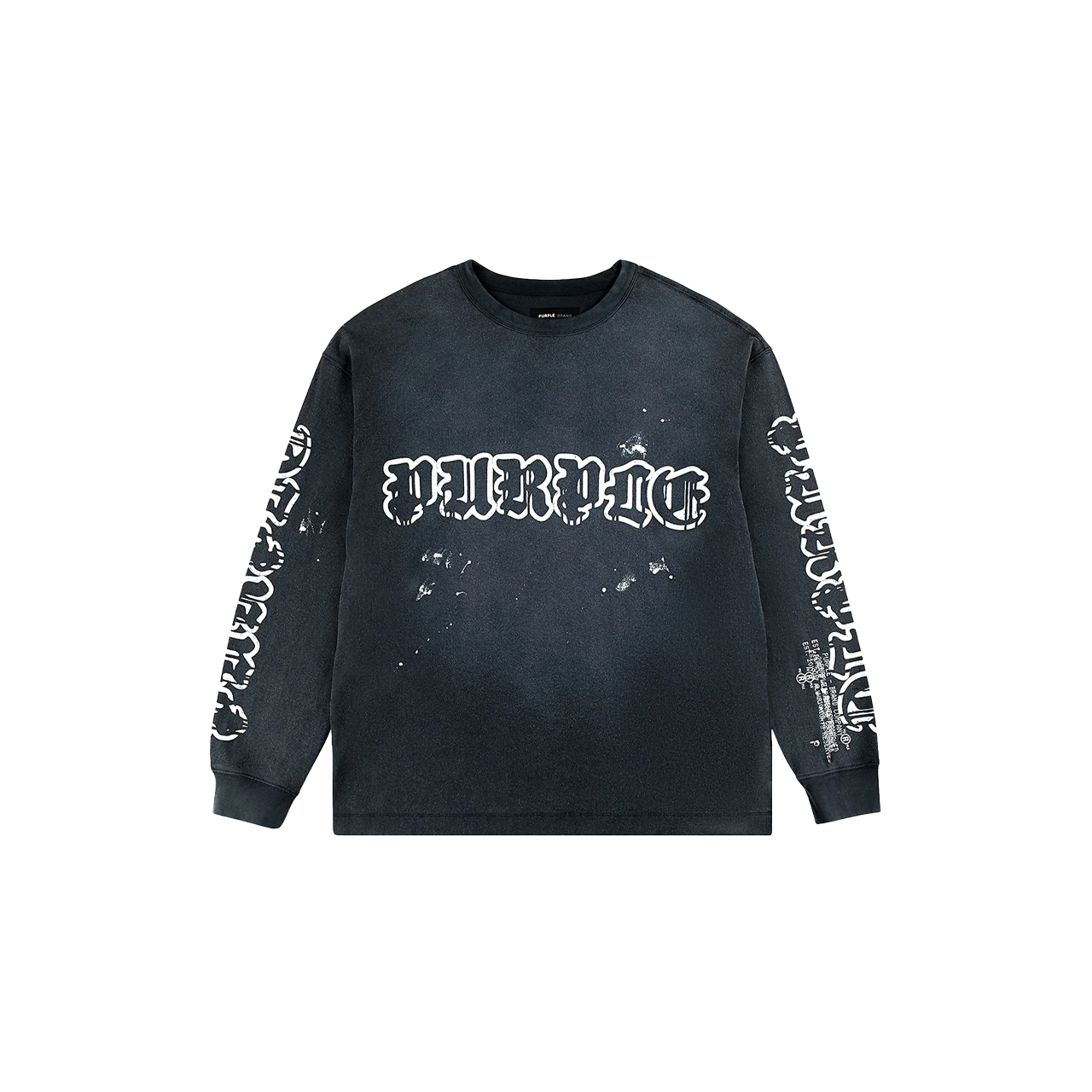 Purple Brand Worn Gothic Wordmark L/S Tee
