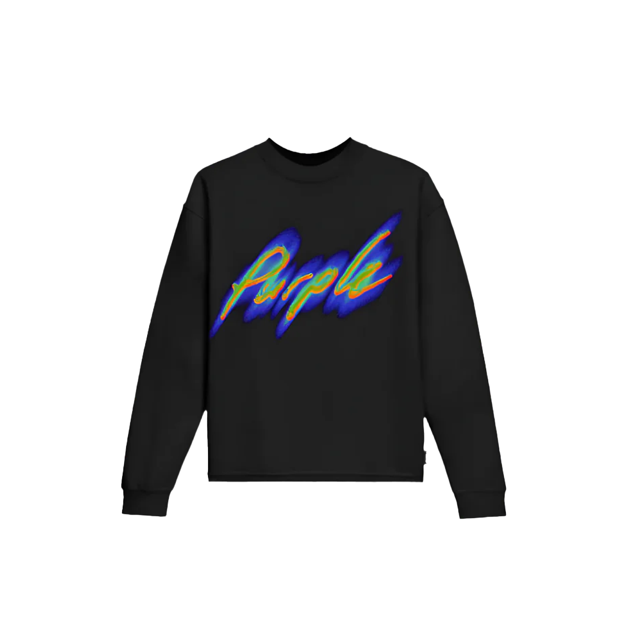 Purple Brand Textured Jersey LS Tee Black Beauty Black