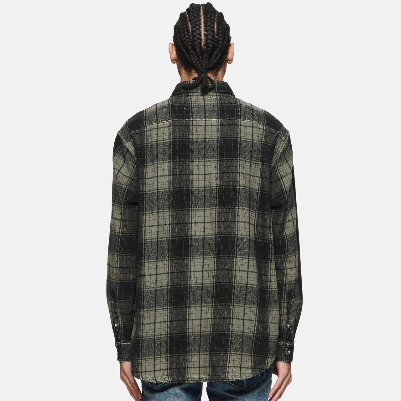 Purple Brand Plaid Shirt Winter Moss Overdyed Winter Moss