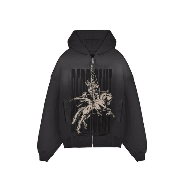 Represent Spirits Mascot Zip Hoodie Aged Black