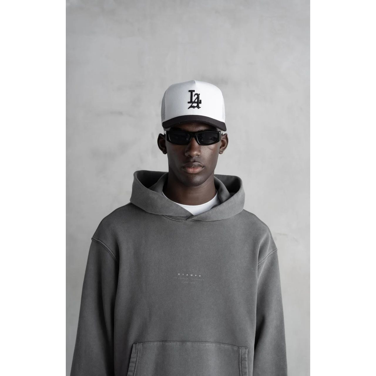 Stampd Strike Stack Logo Core Hoodie Snow Washed