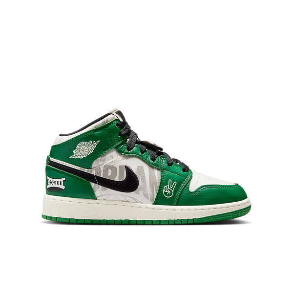 Air Jordan 1 Mid SE GS Pine Green