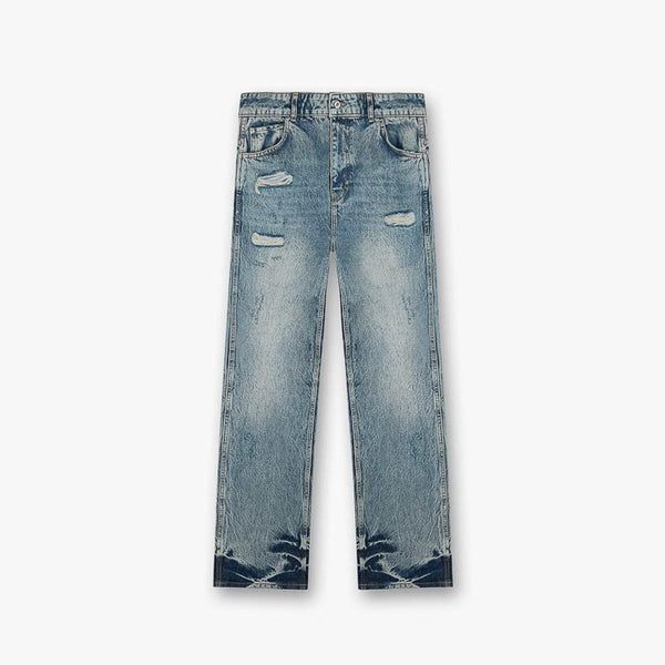 Represent R3 Distressed Baggy Denim Blue/Cream