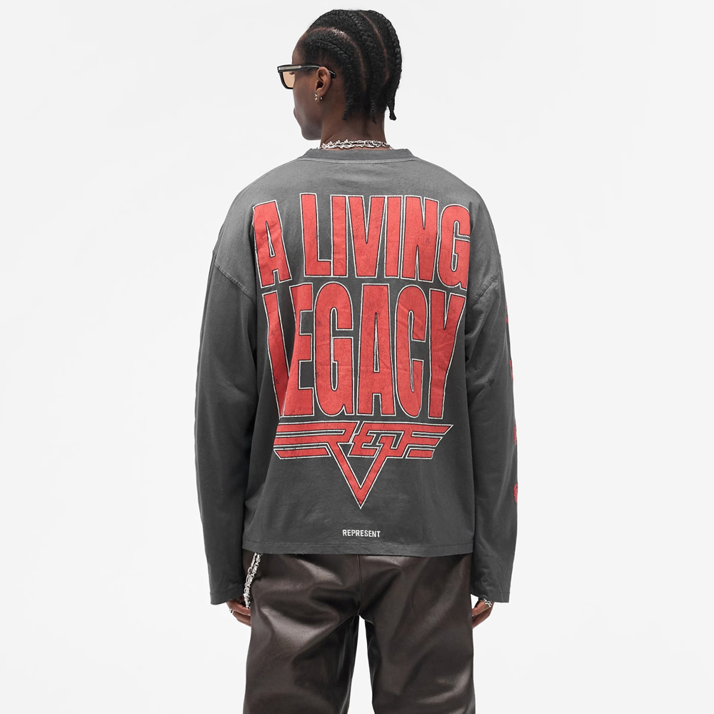 Represent Living Legacy Tour LS Tee Sun Fade Grey