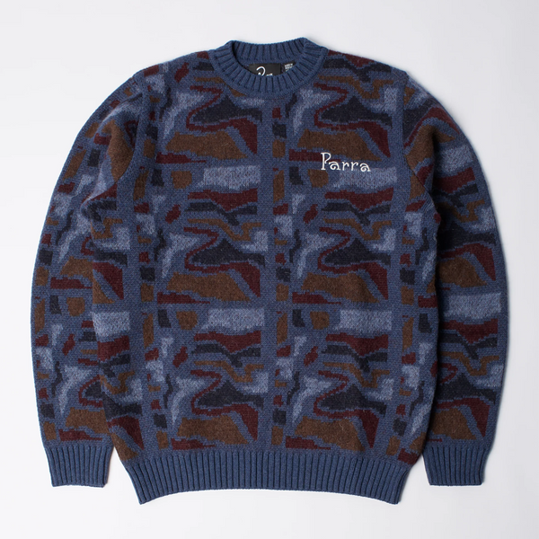Parra Repeat FTP Booster Knitted Pullover Blue
