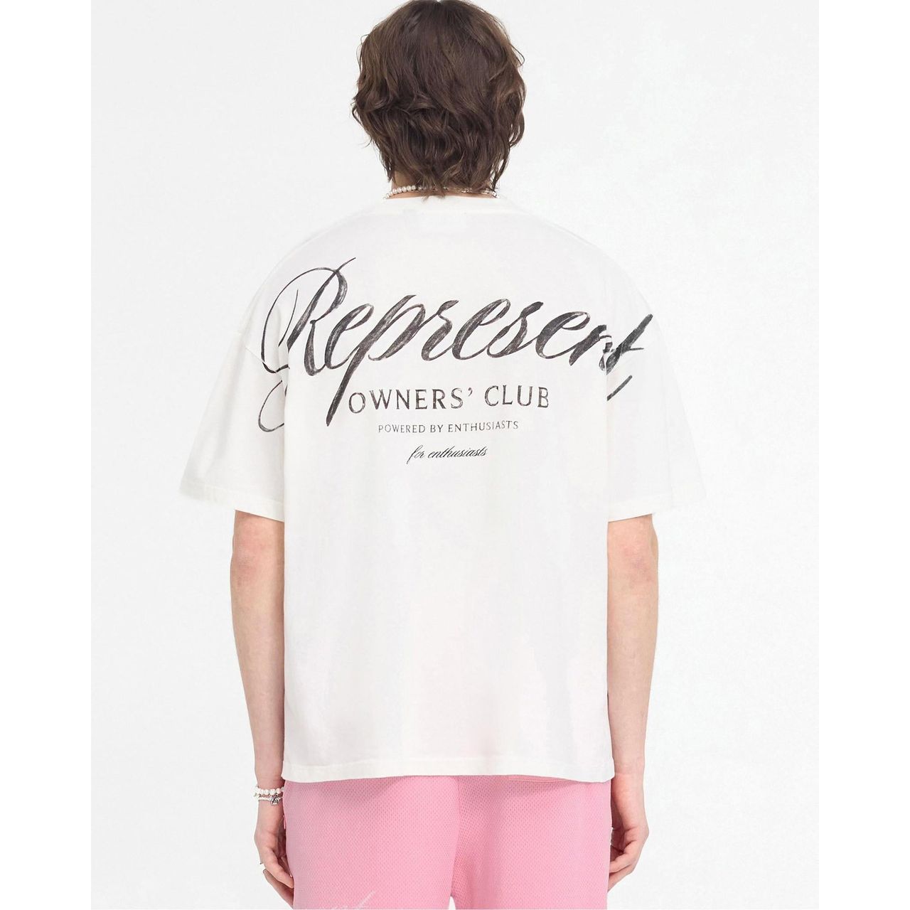 Represent Owners Club Script Tee Flat White