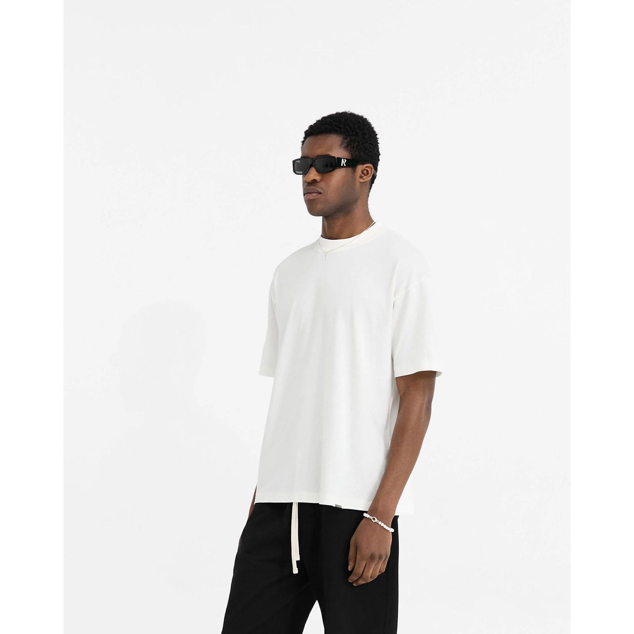 Represent Initial Oversized Tee Flat White