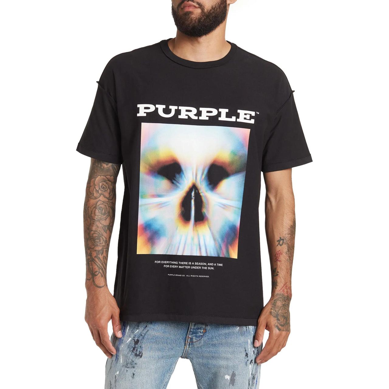 Purple Brand Inside Out Jersey Tee Skull Black Black – AWOL