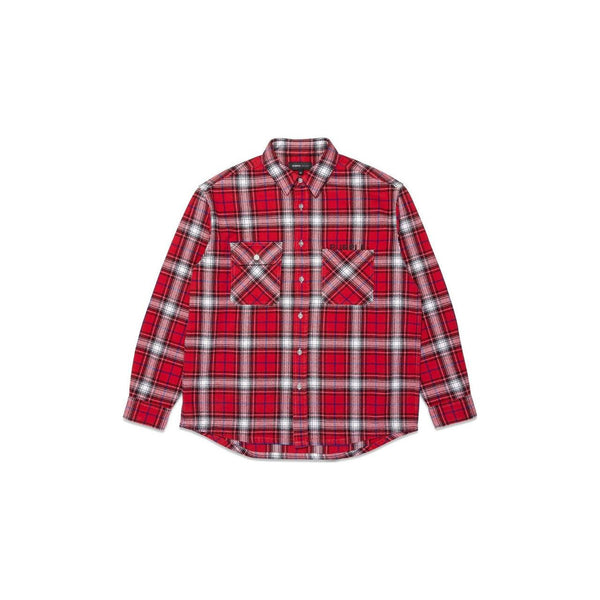 Purple Brand Plaid Shirt Red Overdyed Red