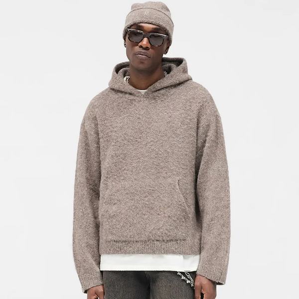 Represent Textured Borg Hoodie Nero