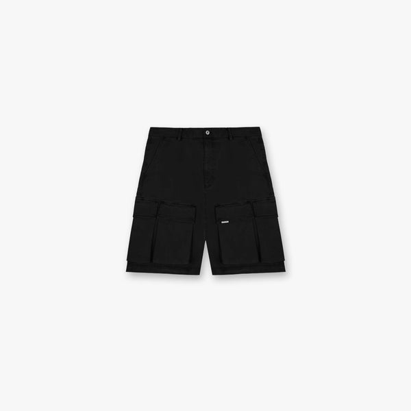 Represent Baggy Cotton Cargo Short Black