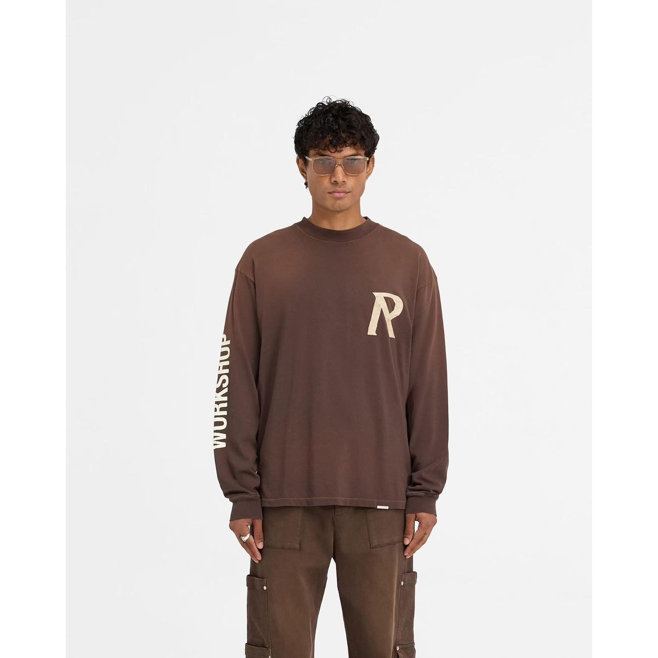 Represent Masking Tape Initial LS Tee Cedar